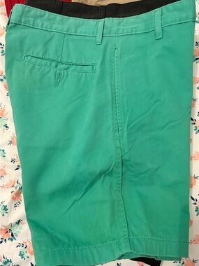 Lee Men’s Flat Front Shorts Teal Green with Black Waistband all for one.